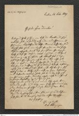 Nachlass Franz Steindachner, Brief von C. B. Klunzinger an Franz Steindachner (14.02.1879), Inv.Nr. 269.01, Seite 1